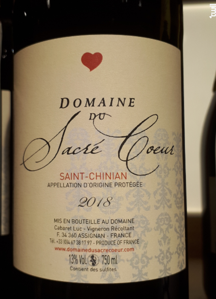 Domaine Du Sacré Coeur Saintchinian 2018 vin Rouge Languedocroussillon