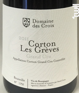 Corton Les Grèves Grand Cru - Domaine des Croix - 2020 - Rouge