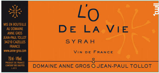 L'O De La Vie - Domaine Anne Gros et Jean-Paul Tollot - 2011 - Rouge