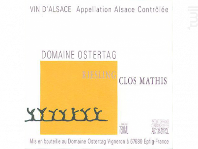 Clos Mathis Riesling - Domaine André Ostertag - 2021 - Blanc