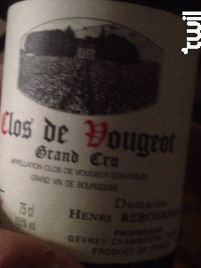 CLOS DE VOUGEOT - Grand Cru - Domaine Henri Rebourseau - 2018 - Rouge