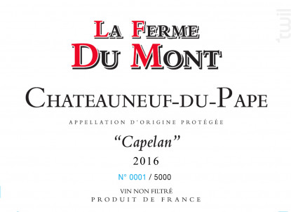 Capelan - La ferme du Mont - 2021 - Rouge