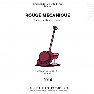 ROUGE MÉCANIQUE Château de la Vieille Forge - Cave à Film - 2016 - Rouge