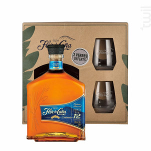 Coffret Flor De Cana Centenario 12 Ans + 2 Verres - Centenario - Non millésimé - 
