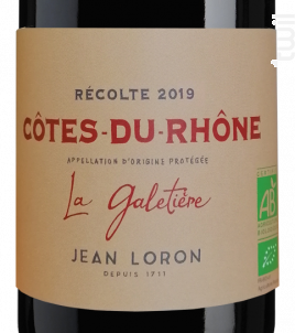 COTES DU RHONE La Galetière - Maison Jean Loron - 2019 - Rouge