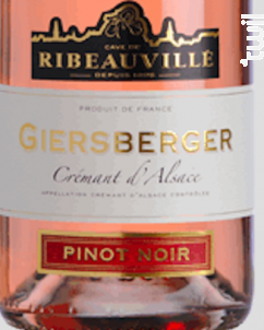Crémant Giersberger Pinot Noir (rosé) - Cave de Ribeauvillé - Non millésimé - Effervescent