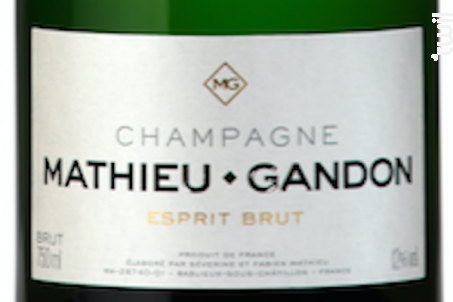 Esprit Brut - Champagne Mathieu-Gandon - Non millésimé - Effervescent