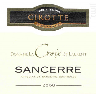 Sancerre - Jöel et Sylvie Cirotte- Domaine La Croix Saint Laurent - 2016 - Blanc