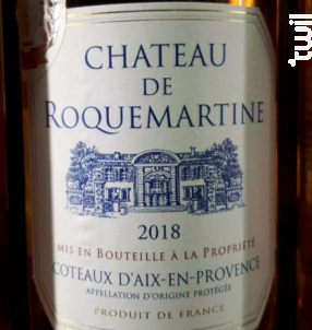 Château de Roquemartine - Château de Roquemartine - 2018 - Rosé