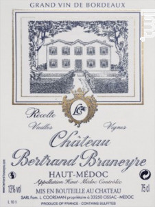 Château Bertrand Braneyre - Château Bertrand Braneyre - 2002 - Rouge