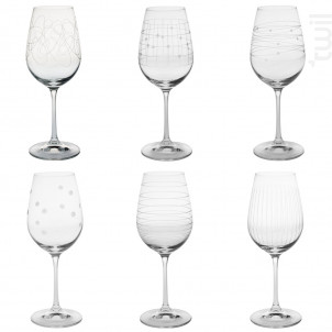 Coffret De 6 Verres À Pied Graphik - table passion -  - 