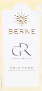 Grand Récolte - Château de Berne - 2019 - Blanc