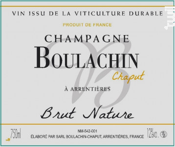 Brut Nature - Champagne Boulachin Chaput - Non millésimé - Effervescent