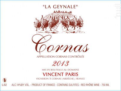 La Geynale - Domaine Vincent Paris - 2020 - Rouge