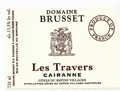 Les Travers - Domaine Brusset - 2024 - Rouge