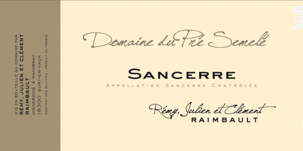 Sancerre - Domaine du Pré Semelé - DOMAINE DU PRÉ SEMELÉ - 2024 - Blanc