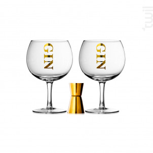Coffret De 2 Verres À Gin Et Doseur - table passion -  - 