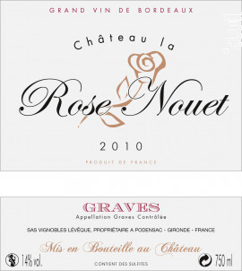 CHÂTEAU LA ROSE NOUET - Château de Chantegrive - 2019 - Rouge