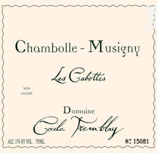 Chambolle-Musigny Les Cabottes - Domaine Cécile Tremblay - 2021 - Rouge