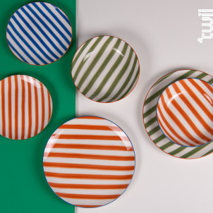 Service D'assiettes 18 Pièces Bahia Vert Et Orange - trend'up -  - 