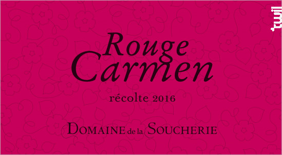 Rouge Carmen - Château Soucherie - 2016 - Rouge