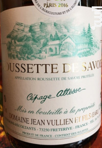 Roussette de Savoie Cépage Altesse - Domaine Jean VULLIEN & Fils - 2017 - Blanc