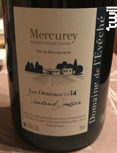 Mercurey Les Ormeaux - Domaine de l'Evêché - 2022 - Rouge