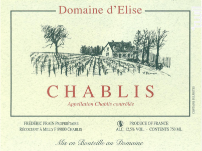 Chablis - Le Domaine d'Élise - 2020 - Blanc