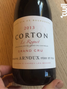 Corton Grand Cru Le Rognet - Domaine Arnoux Pere et Fils - 2015 - Rouge