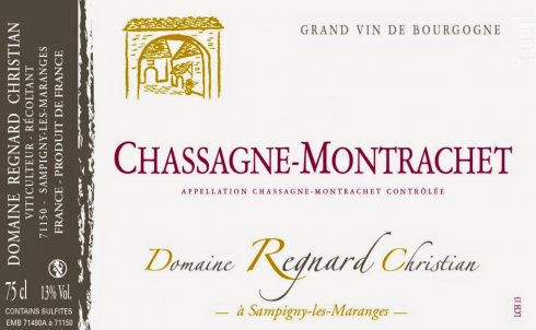 Chassagne Montrachet - Domaine Regnard Christian - 2016 - Rouge