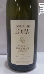 Pinot Gris Bruderbach Le Menhir - Domaine Loew - 2019 - Blanc