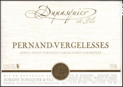 Pernand-Vergelesses - Domaine Dupasquier et Fils - 2019 - Blanc