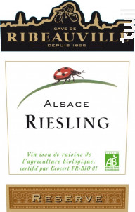 Riesling  BIO Réserve - Cave de Ribeauvillé - 2020 - Blanc