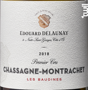 Chassagne-Montrachet Premier Cru Les Baudines - Edouard Delaunay - 2018 - Blanc