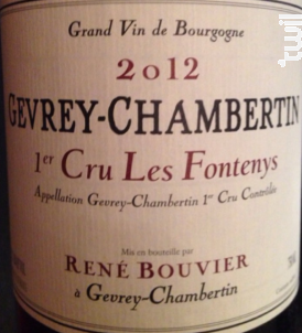 Gevrey Chambertin 1er cru - Les Fontenys - Domaine René Bouvier - 2014 - Rouge