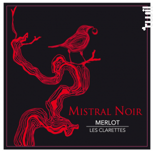 Mistral Noir 100% Merlot - Château Clarettes - 2019 - Rouge