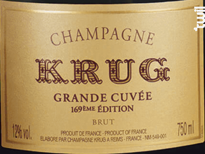 Krug Grande Cuvée - 169ème Edition - Krug - Non millésimé - Effervescent