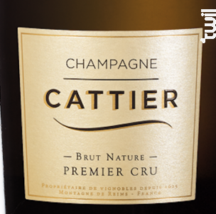 Brut Nature 1er Cru - Champagne Cattier - Non millésimé - Effervescent