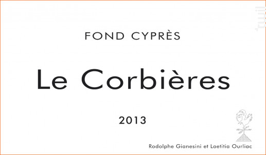 Le Corbières - Domaine Fond Cyprès - 2016 - Rouge