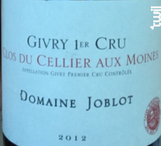 Givry Premier Cru Clos du Cellier aux Moines - Domaine Joblot - 2021 - Rouge