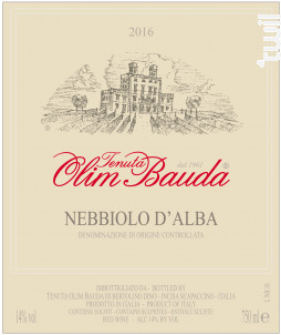 Nebbiolo d'Alba DOC - OLIM BAUDA - 2017 - Rouge