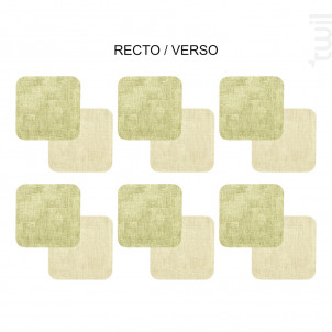 Set De 6 Dessous De Verre Carré Verte Beige - table passion -  - 