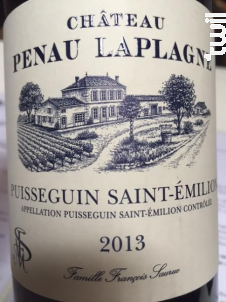 Château Penau Laplagne - Vignobles François Saurue - 2016 - Rouge