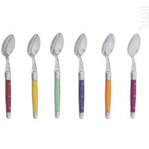 Coffret 6 Cuillères À Café Laguiole Irisées Assorties - jean dubost -  - 