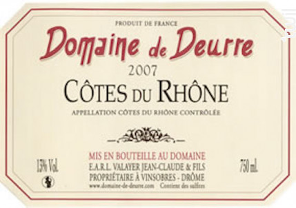 Côtes du Rhône - Domaine de Deurre - 2012 - Rosé