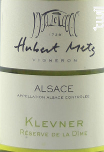 Klevner Pinot Blanc - Domaine Hubert Metz - 2017 - Blanc