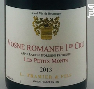 Vosne-Romanée 1er Cru - Les Petits Monts - Maison L. Tramier et Fils - 2013 - Rouge