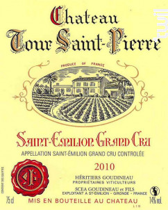 Château Tour Saint-Pierre - Château Tour Saint Pierre - 2010 - Rouge