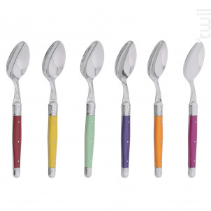 Coffret De 6 Cuillères De Table Laguiole Irise Assorties - jean dubost -  - 