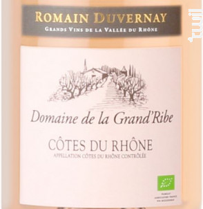 Domaine de la Grand'Ribe Bio - Romain Duvernay - 2019 - Rosé